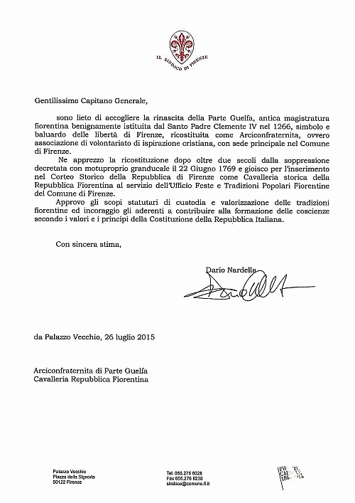 3 Sindaco Firenze a Parte Guelfa s