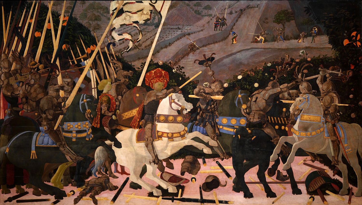 Marzocco grido di battaglia San Romano Paolo Uccello da Tolentino cavalleria fiorentina