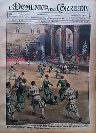 Parte Guelfa ripresa del calcio fiorentino Piazza Signoria 1930 verdi bianchi