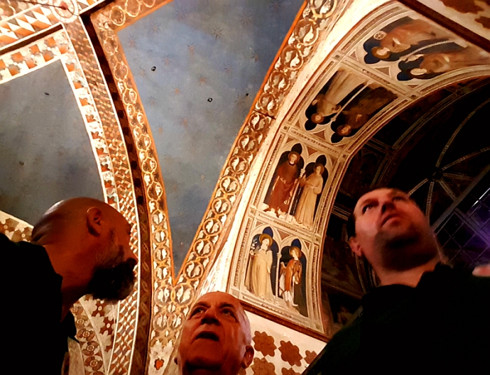 Parte Guelfa Assisi Pellegrinaggio 2017 Basilica Inferiore Cappella di San Martino di Tours affresco Simone Martini San Luigi dei Francesi e San Ludovico dAngiò