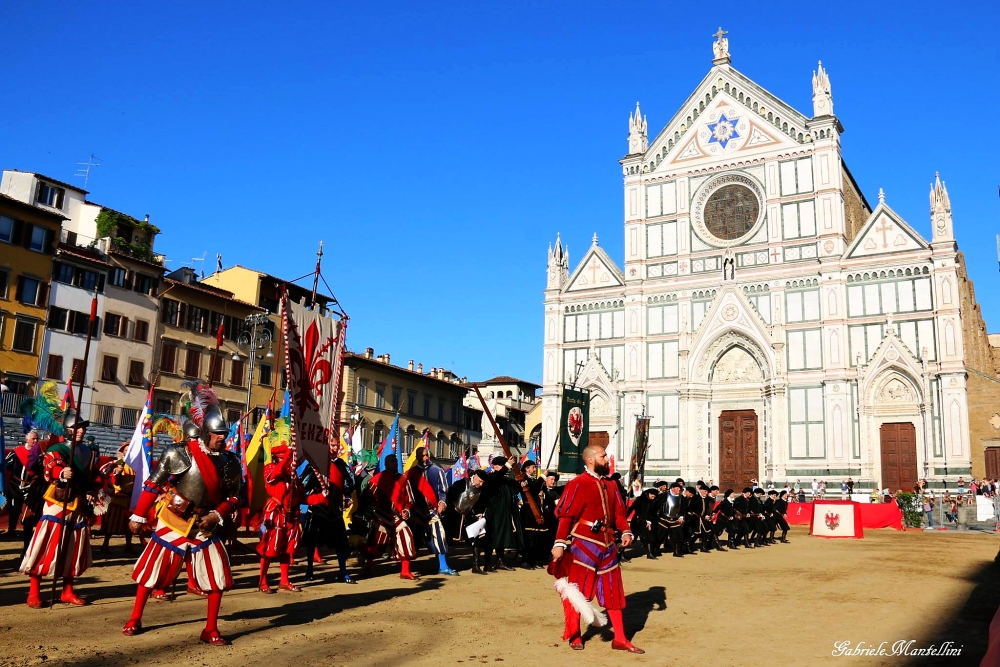 Parte Guelfa Giostra del Giglio 2018 Piazza Santa Croce saluto allla voce