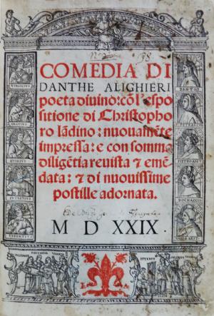 Parte Guelfa Divina Comedia Dante Alighieri Venezia 1529