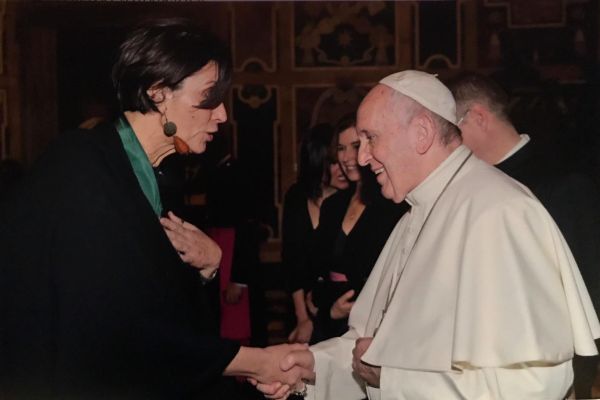 Parte Guelfa Dama Cecilia Sandroni con Papa Francesco