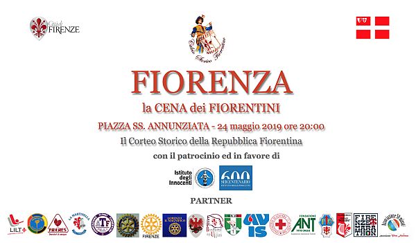 Parte Guelfa cena Fiorenza 2019 piazza Santissima Annunziata